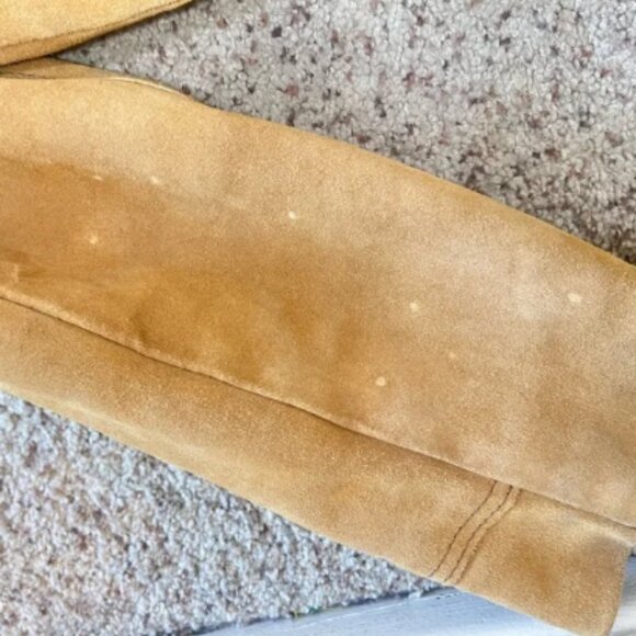 VNTG The Leather Shop 70s Suede Leather Sherpa Lined Range Coat Jacket Western M - Picture 9 of 15